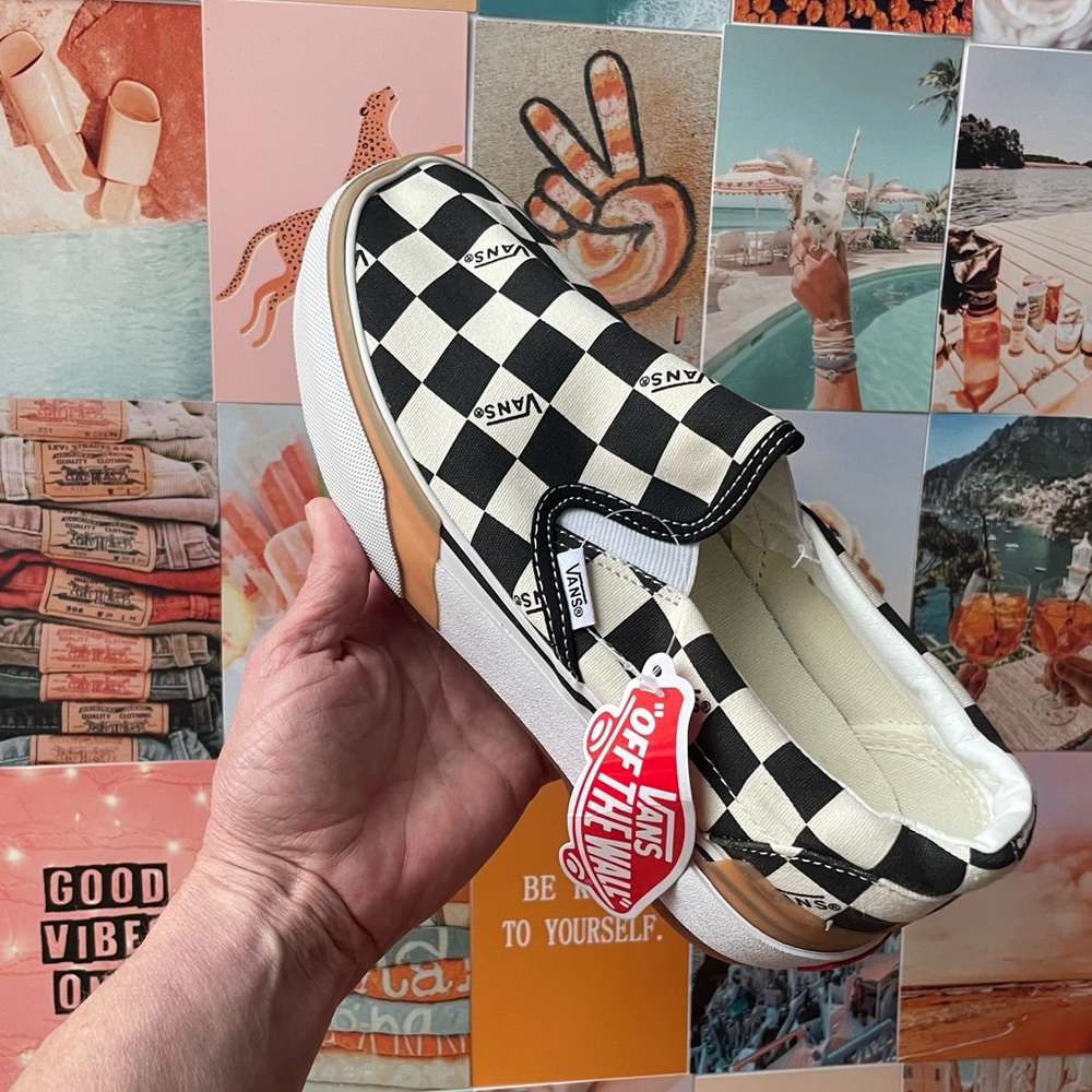 Stacked Checkered Platform Vans